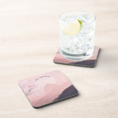 Persönliche Gestaltung von Surreal Pink Landschaft Getränkeuntersetzer (Rechte Seite)