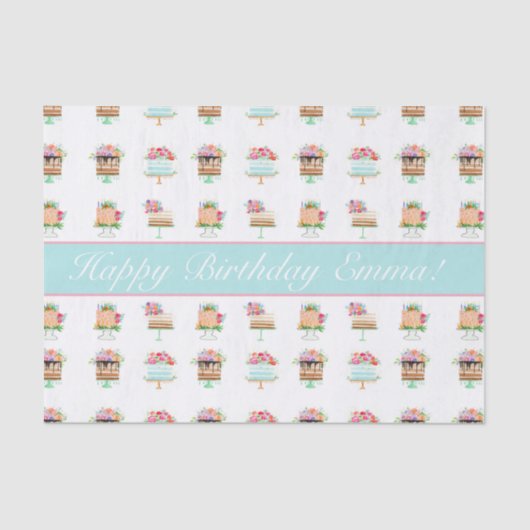 Persönliche Gestaltung von Wasserfarben und Blumen Seidenpapier (Vorderseite)