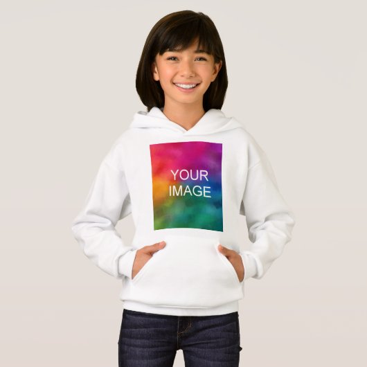 Persönliche Gestaltung von weißen Vorlagenkindern Hoodie (Vorne ganz)