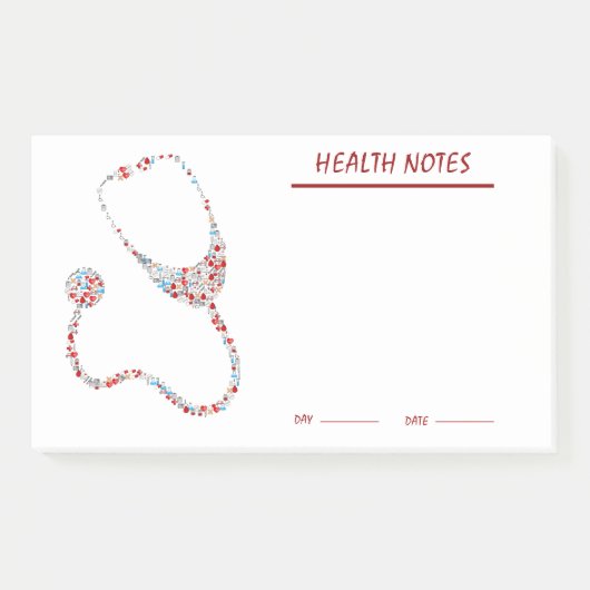 persönliche Gesundheit u. medizinische Post-it Klebezettel (Vorderseite)