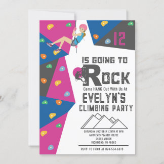 Persönliche Girl Rock Klettern Geburtstag Einladun Einladung