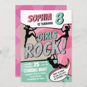 Persönliche Girls Rock Klettern Geburtstag Einladu Einladung (Vorne/Hinten)