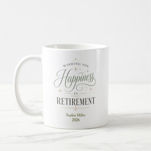 Persönliche Glückwünsche zum Ruhestand Kaffeetasse (Links)