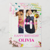 Persönliche Glückwunschkarte zum 15. Geburtstag Einladung (Vorne/Hinten)