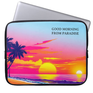 Persönliche Grüße zum guten Morgen aus dem Paradie Laptopschutzhülle