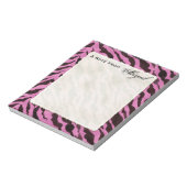 Persönliche Hinweise Hot Pink Black Zebra Strip Pr Notizblock (Rotiert)