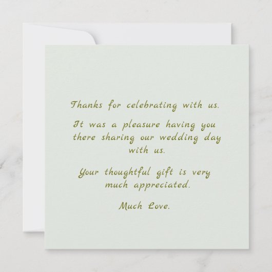 Persönliche Hochzeit dank Ihrer Karte (Rückseite)