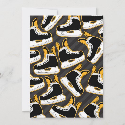 Persönliche Hockey-Skaten zum Geburtstag Einladung (Rückseite)