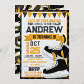 Persönliche Hockey-Skaten zum Geburtstag Einladung (Vorne/Hinten)