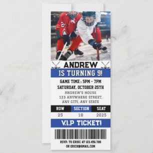 Persönliche Hockey-Ticket-Geburtstagsfeier mit Fot Einladung