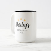 Persönliche Hübsche Blüten und Sterne Hot Chocolat Zweifarbige Tasse (Vorderseite Links)