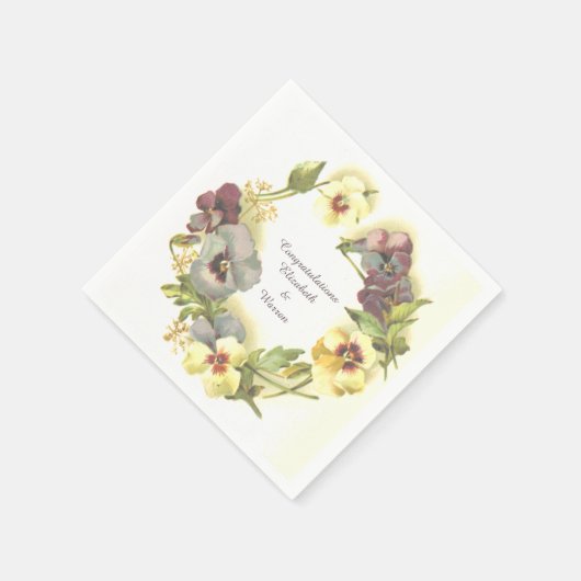 Persönliche Hübsche Stiefmütterchen Serviette (Ecke)