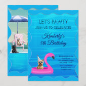Persönliche Hundepool-Party Einladung (Vorne/Hinten)