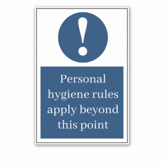 Persönliche Hygiene Aufkleber (Vorderseite)