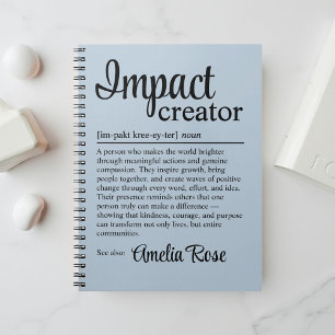 Persönliche Impact-Creator-Definition Danke Notizblock