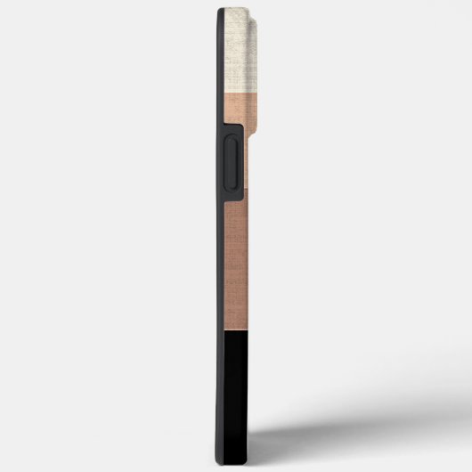 Persönliche Initialen schwarz und braun gestreift Case-Mate iPhone Hülle (Rückseite / Rechts)