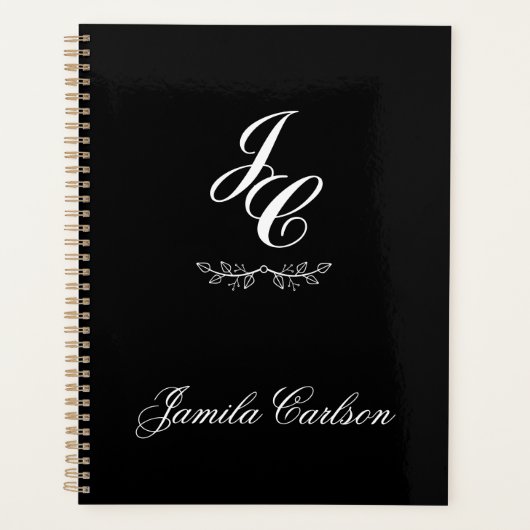 persönliche Initialen und Name minimalistisch Planer (Vorderseite)