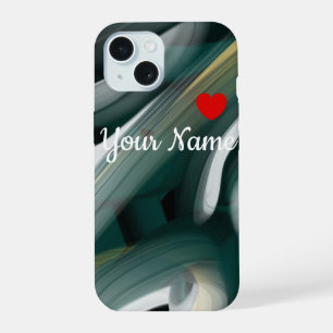 Persönliche iPhone Fälle Trend Abstrakt Black Gree 15 Hülle