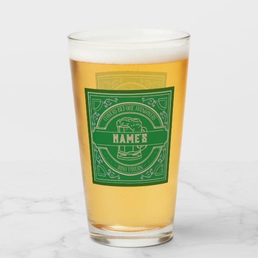 Persönliche irische Taverne (Vintag) Pint Glas (Vorne (Gefüllt))