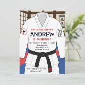 Persönliche Karate-Geburtstagsfeier Einladung (Stehend Vorderseite)