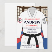 Persönliche Karate-Geburtstagsfeier Einladung (Vorne/Hinten)