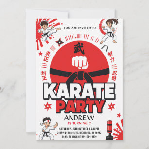 Persönliche Karate Martial Arts Jungen Geburtstag Einladung