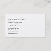 Persönliche Karte des Finanzberaters (Rückseite)