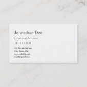 Persönliche Karte des Finanzberaters (Rückseite)