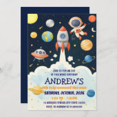 Persönliche Kinder Außenraketenschiff Astronaut Ge Einladung (Vorne/Hinten)