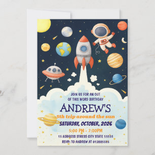Persönliche Kinder Außenraketenschiff Astronaut Ge Einladung