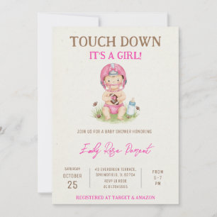 Persönliche Kleine Baby Mädchen Football Baby Show Einladung