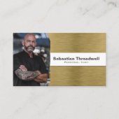 Persönliche Koch-Imitate Brushed Brass Custom Foto Visitenkarte (Vorderseite)