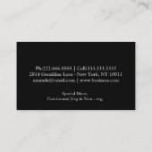 Persönliche Kochs-Catering-Küchen-Silber-Geräte Visitenkarte (Rückseite)