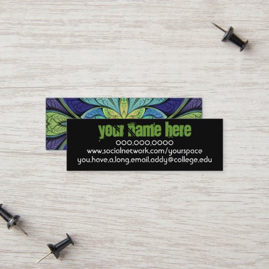 Persönliche Kontaktkarte La Chanteuse IV Telefonnummerkarte (Vorderseite/Rückseite Beispiel)