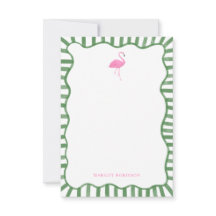 Persönliche Korrespondenzkarten mit rosa Flamingos