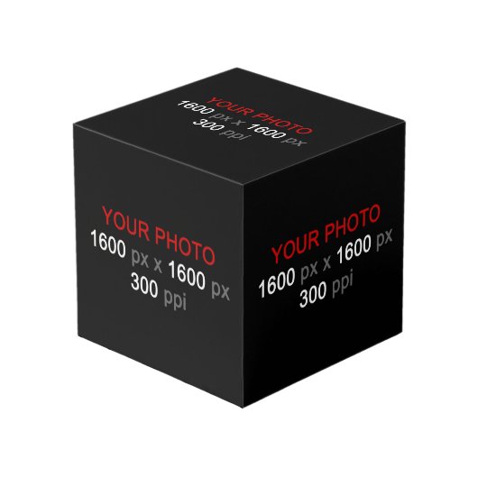 Persönliche Kreation Würfel (Vorderseite Schrägansicht)