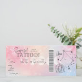 Persönliche Libra Tattoo Geburtstagskartengutschei Einladung (Stehend Vorderseite)