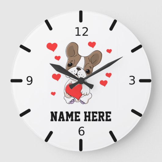 Persönliche Liebe Große Wanduhr (Vorderseite)