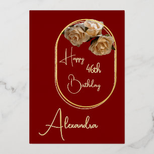 Persönliche Maroon & Gold-Karte zum Geburtstag Folieneinladung