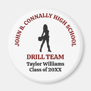 Persönliche Maroon High School Drill Team Tänzerin Magnet