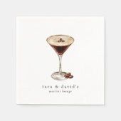 Persönliche Martini Cocktaillounge mit Namen Serviette (Vorderseite)
