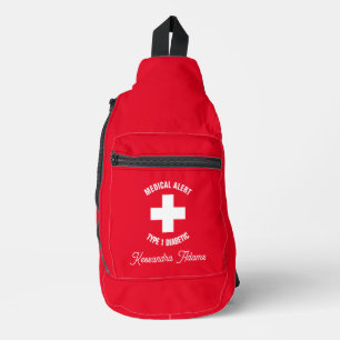 Persönliche medizinische Warnung für Typ-1-Diabeti Crossbody Bag