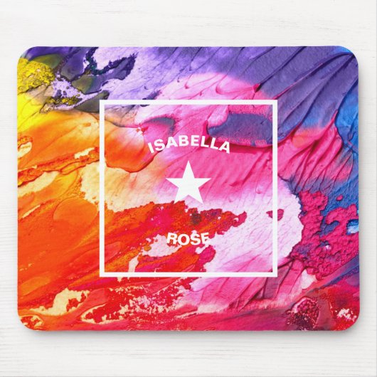Persönliche Mit Monogramm Abstrakte Kunst Mousepad (Vorne)