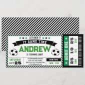 Persönliche moderne Junge Fußball Ticket Geburtsta Einladung (Vorne/Hinten)