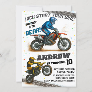Persönliche moderne Motocross Dirt Motorbike Gebur Einladung