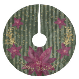 Persönliche Nachricht von der Grünen Blumenpoinset Polyester Weihnachtsbaumdecke