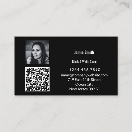 Persönliche Nachricht zum Scannen von Foto QR-Code Visitenkarte (Vorderseite)