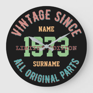 PERSÖNLICHE NAME GEBURTSTAG JAHR VINTAGE GESCHENKE GROßE WANDUHR