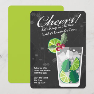Persönliche Neujahrs-Mojito-Cocktailparty Einladung