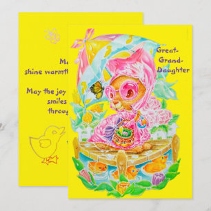 Persönliche Ostergrüße der Urenkelin Feiertagskarte